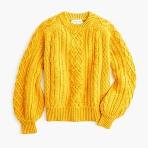 Demylee x J.Crew balloon-sleeve sweater in gold XL